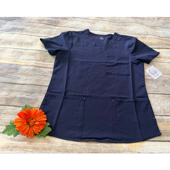 Unbranded Tops - NWT NAVY BLUE SCRUB TOP